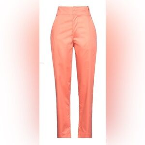 ISABEL MARANT High-Rise Coral Straight-Leg Pants in Soft Cotton Twill: Size 8 US